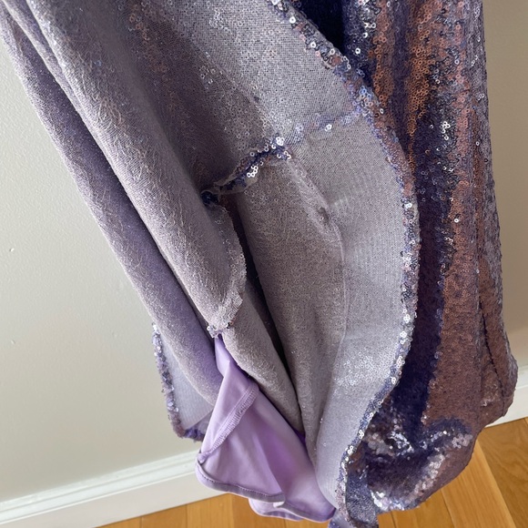 Prom Dress, B. Darlin light purple, long sequin dress with train - Picture 13 of 14